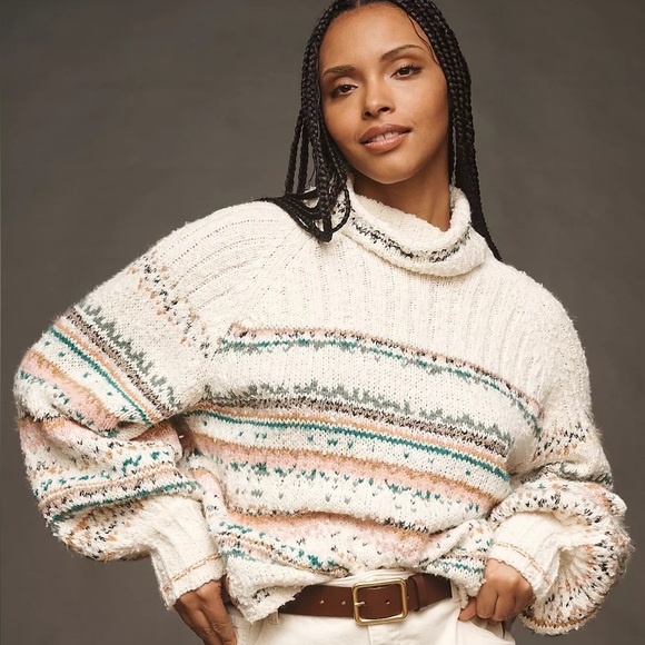 NWT! Anthropologie Pilcro Relaxed Turtleneck Sweater 💚 - Picture 1 of 11